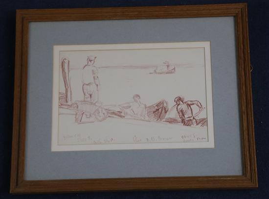 § Duncan Grant (1885-1978) On The Quay, 6 x 9in.